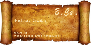 Bedics Csaba névjegykártya
