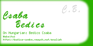 csaba bedics business card